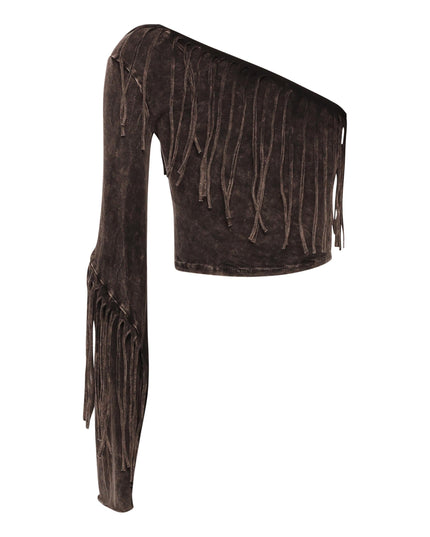 One shoulder fringe top - Muvin 