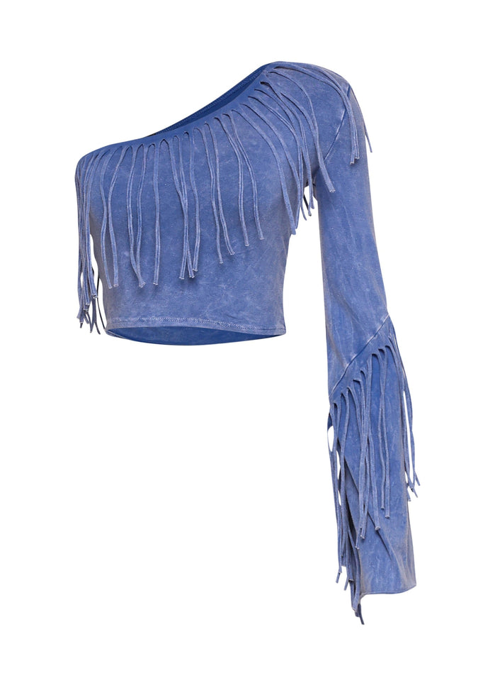 One shoulder fringe top - Muvin 