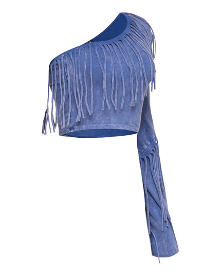 One shoulder fringe top - Muvin 