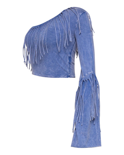 One shoulder fringe top - Muvin 