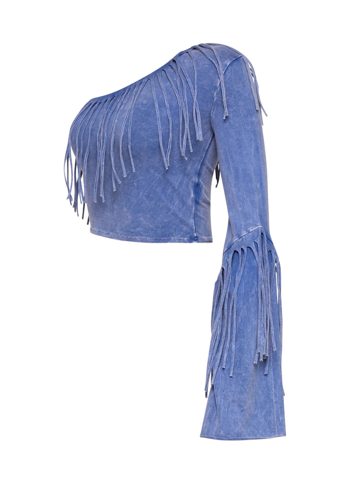 One shoulder fringe top - Muvin 