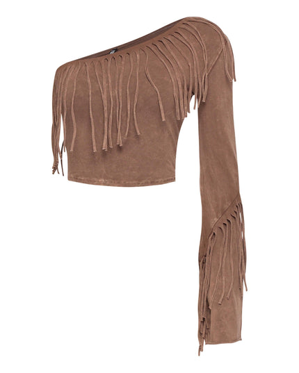 One shoulder fringe top - Muvin 