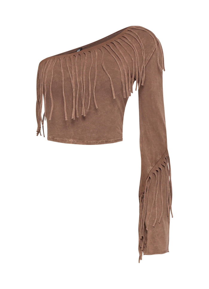 One shoulder fringe top - Muvin 