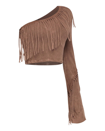 One shoulder fringe top - Muvin 