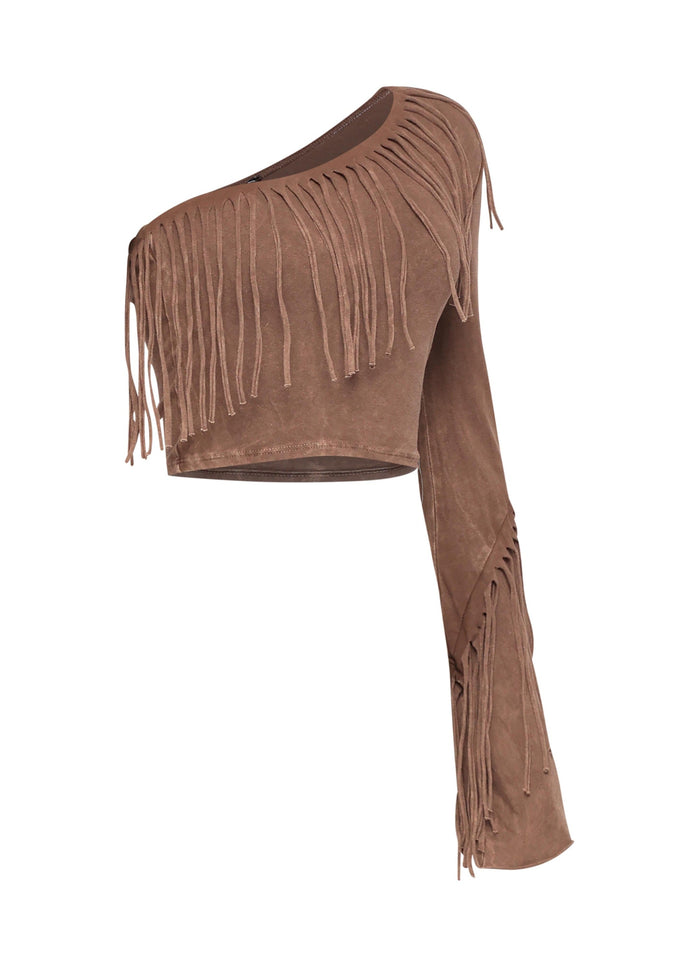 One shoulder fringe top - Muvin 