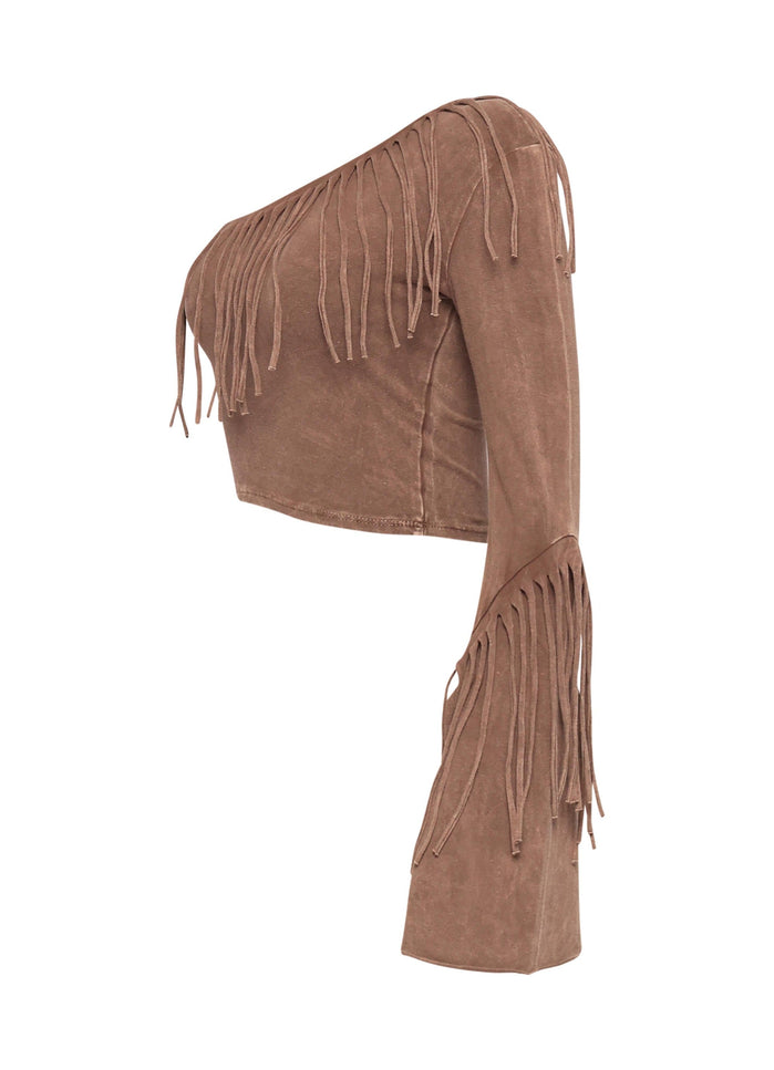 One shoulder fringe top - Muvin 
