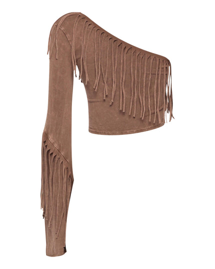 One shoulder fringe top - Muvin 