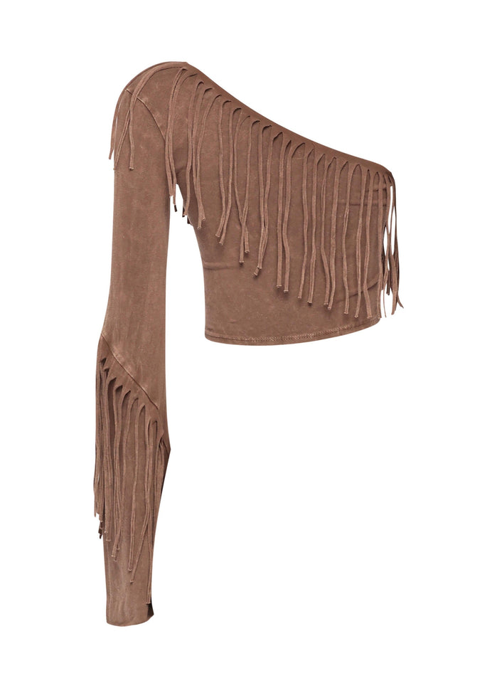 One shoulder fringe top - Muvin 