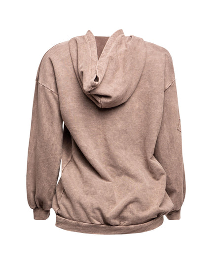Washed hooded tunic with cross patches - Muvin 