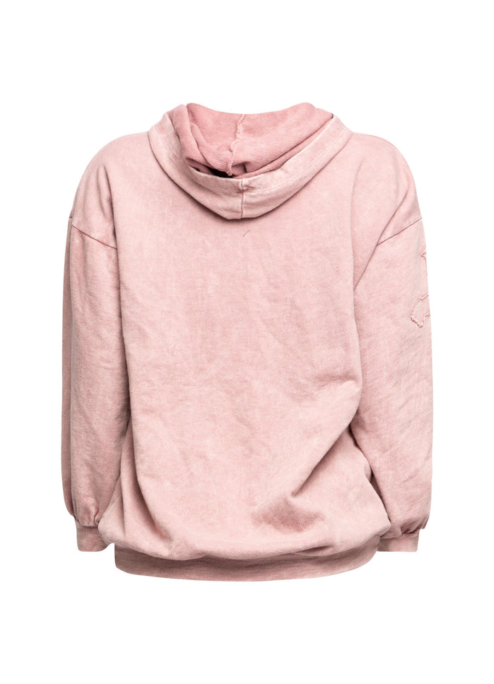 Washed hooded tunic with cross patches - Muvin 