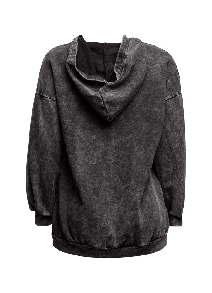 Washed hooded tunic with cross patches - Muvin 