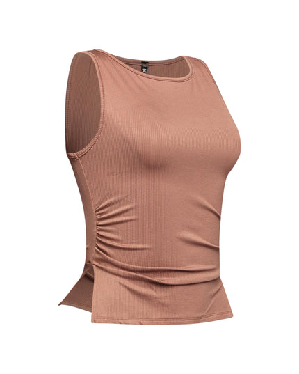Sleeveless boat neck rib top - Muvin 