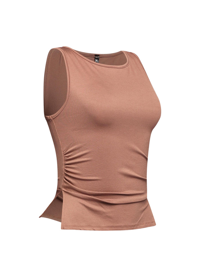 Sleeveless boat neck rib top - Muvin 