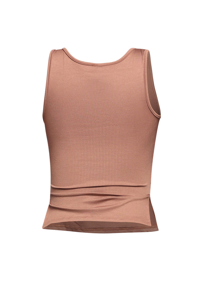 Sleeveless boat neck rib top - Muvin 
