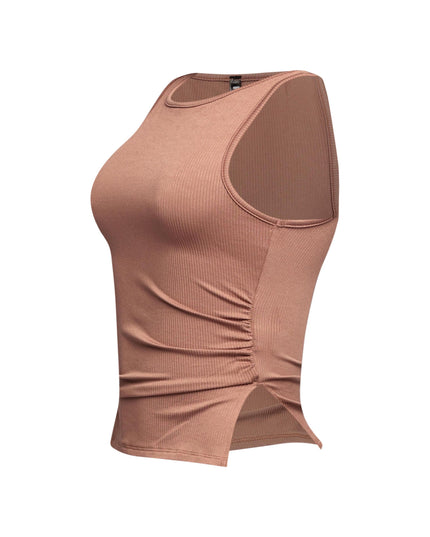 Sleeveless boat neck rib top - Muvin 