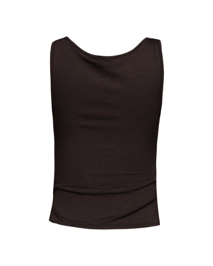 Sleeveless boat neck rib top - Muvin 