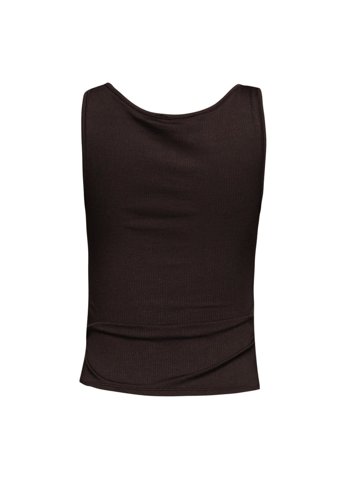 Sleeveless boat neck rib top - Muvin 