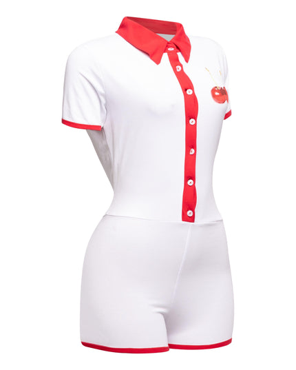 White Bogomore bodysuit highlighting the slim fit design from right side - right side view.