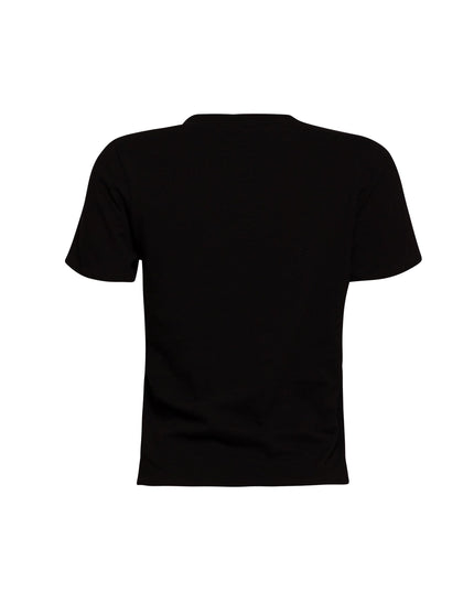 Back view of black 'Down for the Ride' t-shirt with a clean, solid back design.