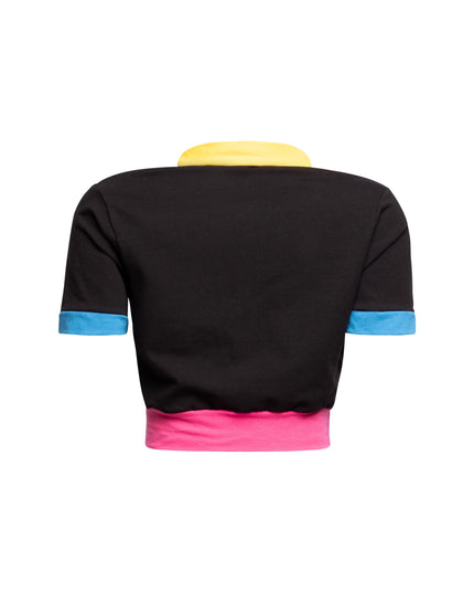 Bee Kind Color Block Polo Crop Top - Muvin 