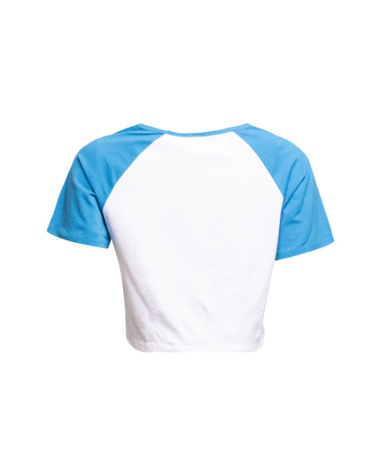 Two-toned ‘Self Love’ cropped t-shirt back view.