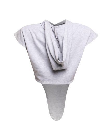 Back view of gray ‘Feeling Lucky’ T-shirt showing plain design.