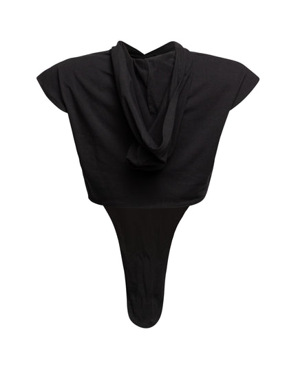 Back view of black ‘Feeling Lucky’ T-shirt showing plain design.