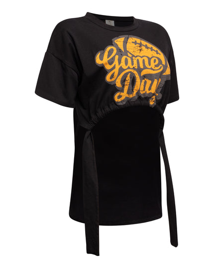 Game Day Graphic Ruched Tie Tee - Muvin 