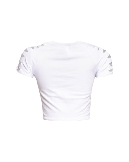 Back view of Bogomore Lingerie Illusion T-Shirt in White.