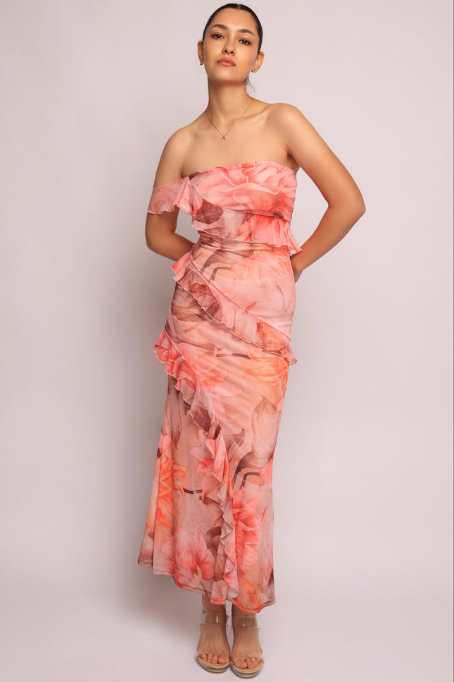 Lovestruck Bloom Ruffle Maxi Dress. - Muvin 