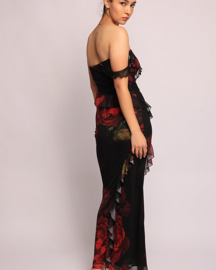 Lovestruck Bloom Ruffle Maxi Dress. - Muvin 
