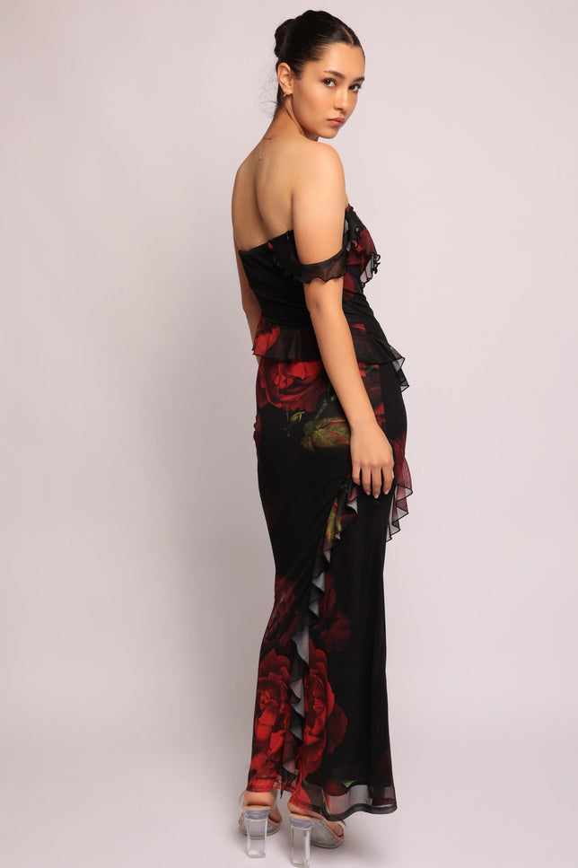 Lovestruck Bloom Ruffle Maxi Dress. - Muvin 