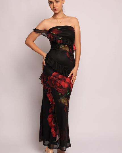 Lovestruck Bloom Ruffle Maxi Dress. - Muvin 