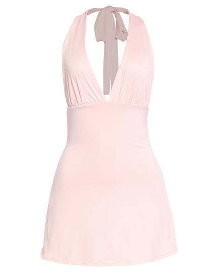 Blush pink plunge mini perfect for bridal events or date nights

