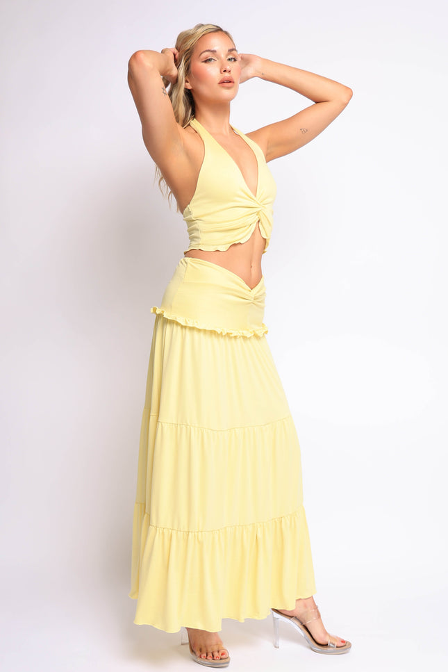 Sunspell Twist Halter Maxi Skirt Set.. - Muvin 