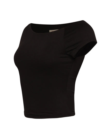 Cap Sleeve Black Top - Muvin 