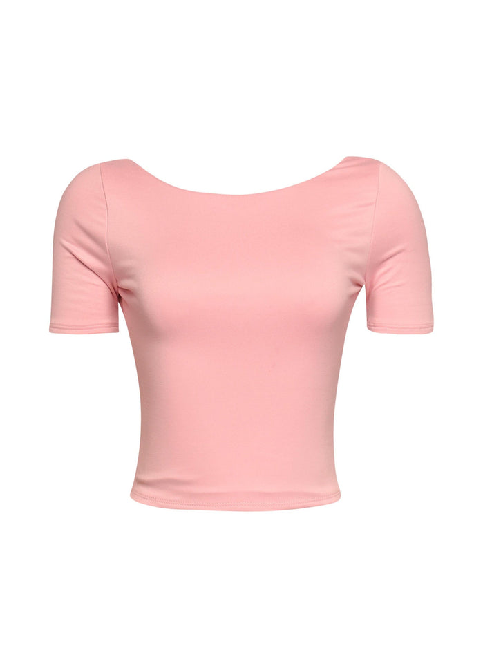 Short sleeve open back top - Muvin 