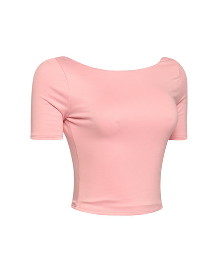 Short sleeve open back top - Muvin 