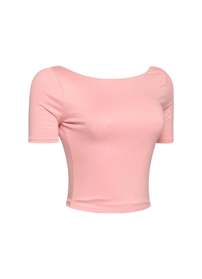 Short sleeve open back top - Muvin 