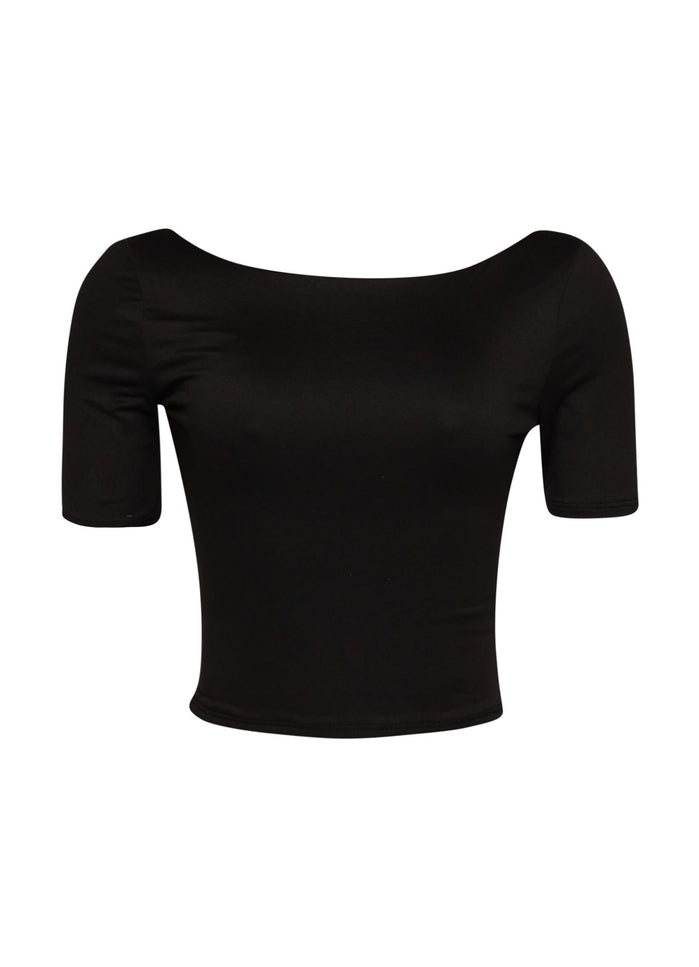 Short sleeve open back top - Muvin 