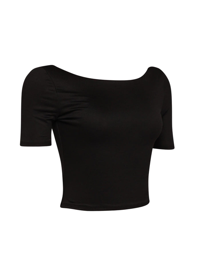 Short sleeve open back top - Muvin 