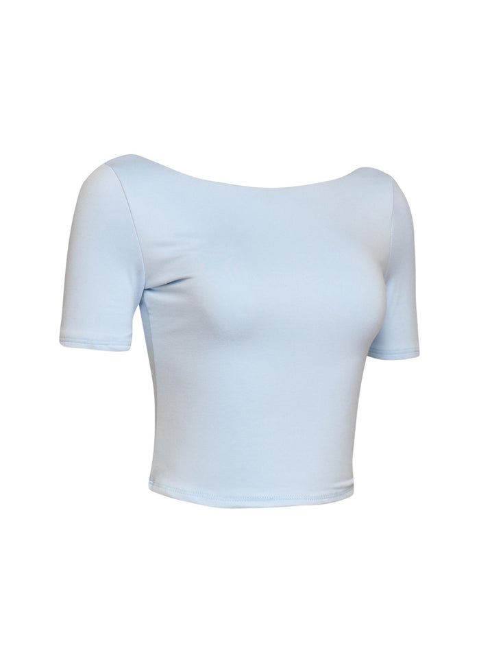 Short sleeve open back top - Muvin 