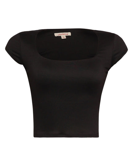 Squared neck cap sleeve top - Muvin 