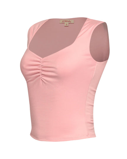 Scoop neck sleeveless top - Muvin 