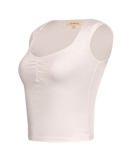 Scoop neck sleeveless top - Muvin 
