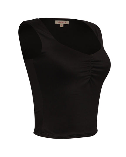 Scoop neck sleeveless top - Muvin 
