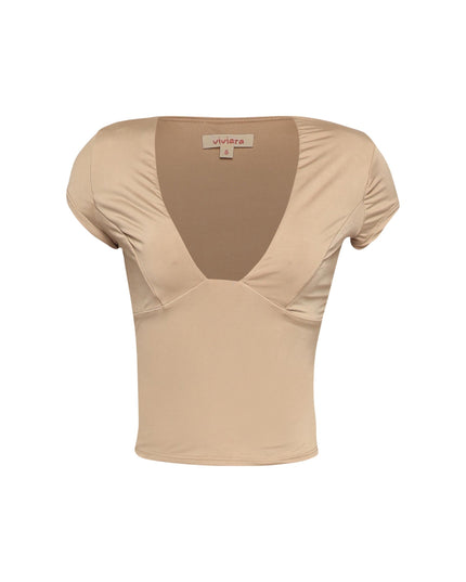 Cap sleeve V neck top - Muvin 
