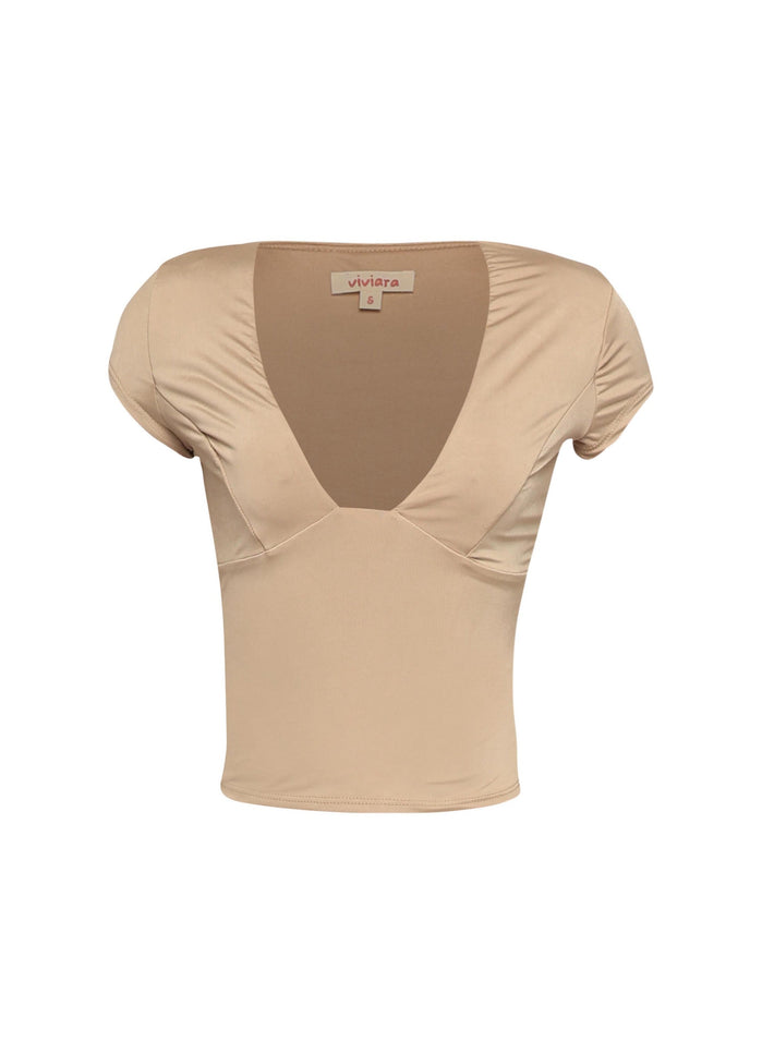 Cap sleeve V neck top - Muvin 