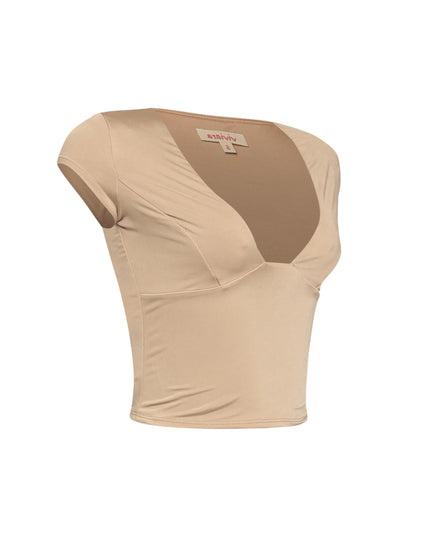 Cap sleeve V neck top - Muvin 