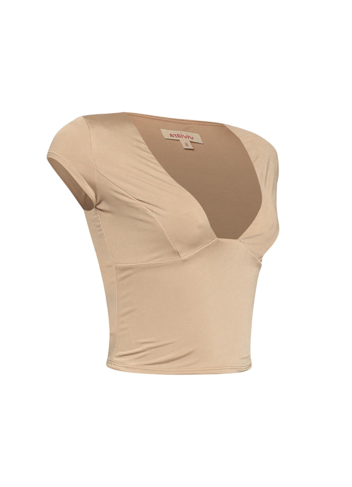 Cap sleeve V neck top - Muvin 